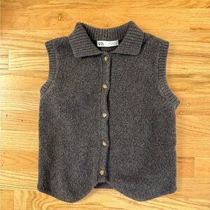 Zara Charcoal Knit Vest